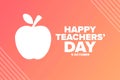 World Teachers Day. 5 October. Holiday concept. Template for background, banner, card, poster with text inscription