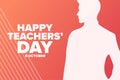 World Teachers Day. 5 October. Holiday concept. Template for background, banner, card, poster with text inscription