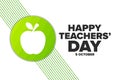 World Teachers Day. 5 October. Holiday concept. Template for background, banner, card, poster with text inscription