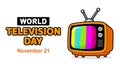 World Television day cartoon banner