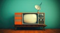 World Television Day concept. Old TV on retro style.