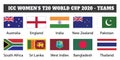 2020 ICC Women`s T20 World Cup - teams. Royalty Free Stock Photo