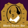 World theatre day vector minimal concept Royalty Free Stock Photo