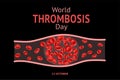 World Thrombosis Day 13 October. Design vector illustration with Thrombosis symbol