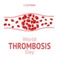 World Thrombosis Day 13 October. Design vector illustration with Thrombosis symbol