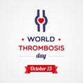 World Thrombosis Day. Thrombus symbol. October. Vector illustration, flat design