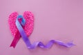 World Thyroid day background. Teal, pink and blue ribbon.