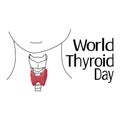 World Thyroid Day, schematic image of the thyroid gland and larynx, for poster or banner Royalty Free Stock Photo
