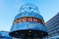 World time clock on Alexanderplatz in Berlin, Germany, at dusk Royalty Free Stock Photo