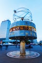 World time clock on Alexanderplatz in Berlin, Germany, at dusk Royalty Free Stock Photo