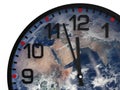 World time doomsday 23.57 hrs / Elements of this image furnished by NASA Royalty Free Stock Photo