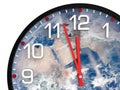 World time doomsday 23.57 hrs / Elements of this image furnished by NASA