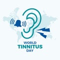 World Tinnitus Day poster vector illustration