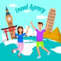 World Tour, Holiday, Vacation Flat Poster, Banner Royalty Free Stock Photo