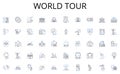 World tour line icons collection. Robotics, Automation, Learning, Intelligence, Neural, Machine, Algorithm vector and