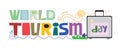 World tourism day 27 September Illustration typography.