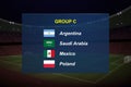 World tournament group. Soccer tournament broadcast graphic template