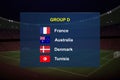 World tournament group. Soccer tournament broadcast graphic template