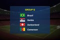 World tournament group. Soccer tournament broadcast graphic template