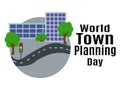 World Town Planning Day, idea for poster, banner, flyer or postcard