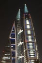 World trade center - Bahrain - Night scene Royalty Free Stock Photo