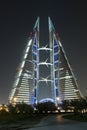 World trade center - Bahrain - Night scene Royalty Free Stock Photo