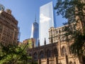 The World Trade Center and Trinity Church in New York