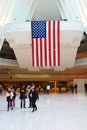 World Trade Center and US Flag Royalty Free Stock Photo