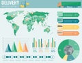 World transportation and logistics. Delivery and shipping infographic elements. Vector