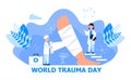 World trauma day concept vector. Event is celebrated in 17 October. They make x ray scan. Traumatology illustration for landing
