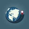 World travel concept background,road trip around the world. illustration