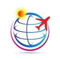 World travel logo Royalty Free Stock Photo