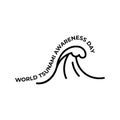 World Tsunami Awareness Day, 5 November. High tide waves conceptual illustration vector