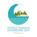 world tsunami awareness day poster template vector stock