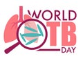 World tuberculosis day isolated icon, infected lungs