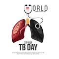 World Tuberculosis Day TB day banner white background Royalty Free Stock Photo