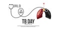 World Tuberculosis Day TB day banner white background Royalty Free Stock Photo