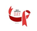 World Tuberculosis Day. Vector illustrtion with ribbon on white