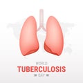 World Tuberculosis day on white background Royalty Free Stock Photo