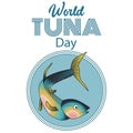 World Tuna Day Sign and Badge Vector