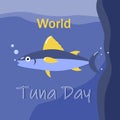 World Tuna Day. vector flat cartoon illustration