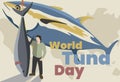 World tuna day vector poster