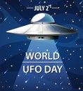 World UFO Day Poster Banner Royalty Free Stock Photo