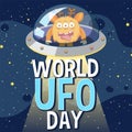 World UFO Day Poster Banner Royalty Free Stock Photo