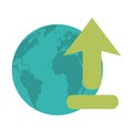 World with upload internet symbol