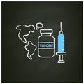 World vaccination chalk icon