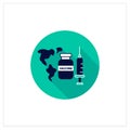 World vaccination flat icon