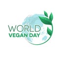 World vegan day emblem