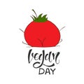 World vegan day vector illustration with tomato