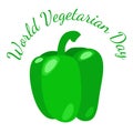World Vegetarian Day. Vegetables - green bell pepper